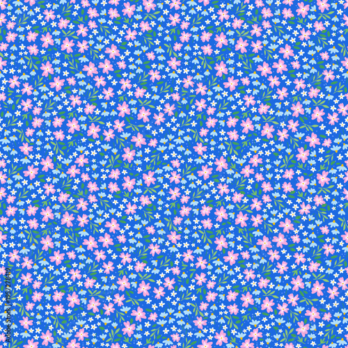 Cute hand drawn ditsy seamless pattern, lovely floral background, great for textiles, banners, wallpapers, wrapping - vector design