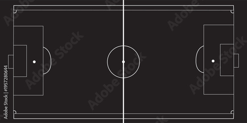 Black and white soccer field diagram football field 2