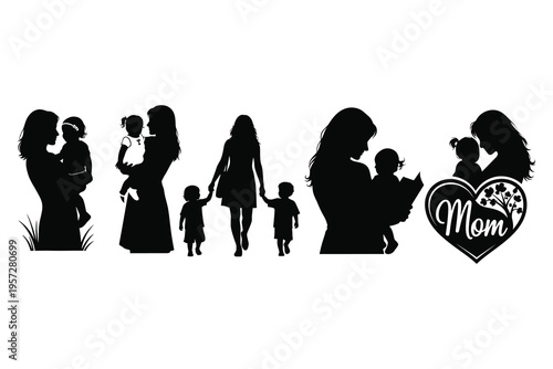 Silhouette of family and love