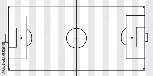 Football fields top view. Soccer grass fields with chalk lines. Green grass field background. Vector Football - Soccer Field. Scheme and marking of the football field, soccer field.