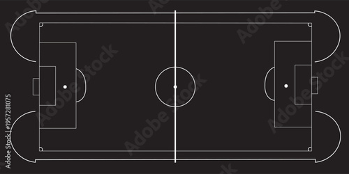 Black and white soccer field diagram football field 4