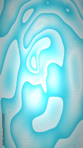 Soft Wavy Blue Liquid Gently Flowing and Morphing with Bright Highlights