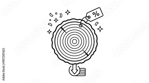 Wood Log Sale Discount Icon