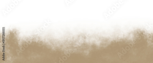 Realistic sand dust particles cloud isolated on transparent background. Brown sandstorm smoke explosion rising effect, fine soil powder overlay for compositing, covering and design elements, PNG
