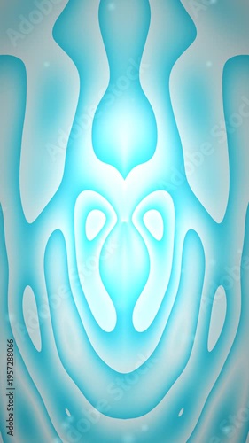 Vibrant Glowing Shapes Flowing Smoothly on a Textured Cyan Background