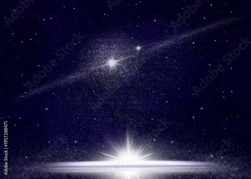 Cosmic galaxy, cosmic background with bright light sources, stars, gas, and cosmic dust on a dark background. Abstract vector illustration.