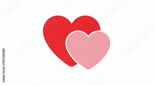 Illustration of heart shapes in love symbol on white background