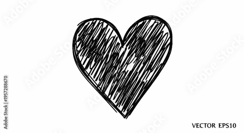 A heart symbol is illustrated in a sketchy style on a white background.