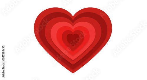 The layered heart illustration depicts love symbol in graphic design