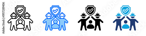Participant Safety Icon Set Multi Style Vector Illustration