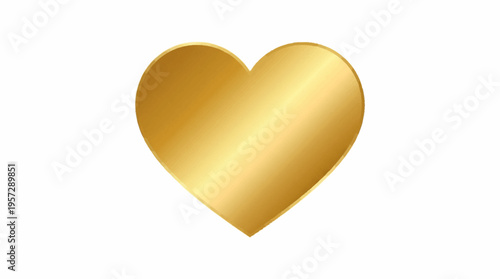 Elegant Golden Heart Symbolizing Love, Passion, and Affection – A Radiant Graphic Element for Romance, Valentine's Day, and Celebratory Designs