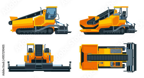 Four different laboratory funnels with graduated cylinders are displayed