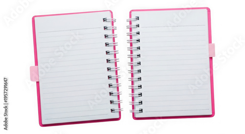 Open spiral-bound notebook showing blank lined pages for writing or planning