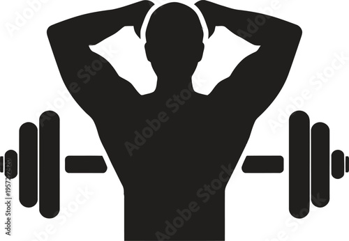 Black vector illustration of a woman in a yoga position and a businessman standing as one shadow icon