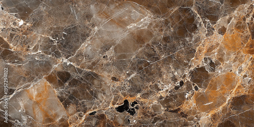 Marble brown veins surface abstract background. Decorative acrylic paint pouring rock marble texture. Horizontal natural brown abstract pattern.