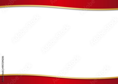 赤と金の高級ウェーブフレーム背景