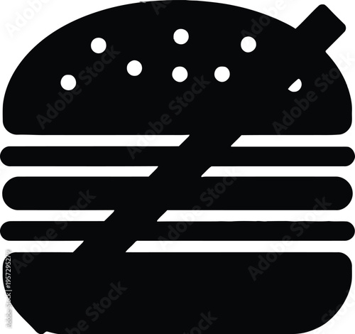A cartoon vector illustration of a fast food burger with a burger design featuring a cheese icon and artful object symbol in a vibrant food palette
