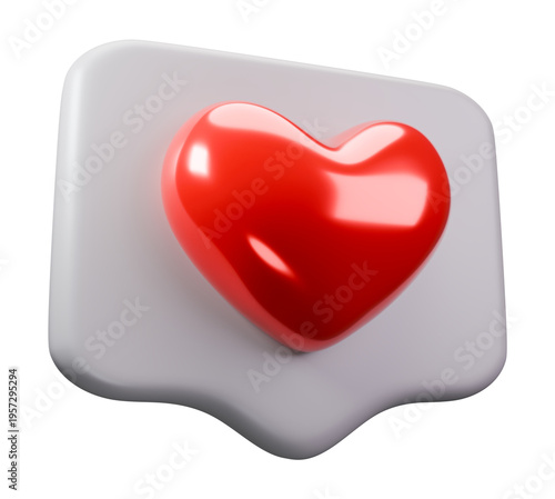 Glossy Red Heart Social Media Notification
