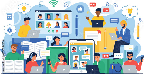 Contemporary interior seating vector collection with ergonomic office chairs hanging egg chair bar stools rocking chairs and stylish armchairs for home decor and furniture store catalogs.