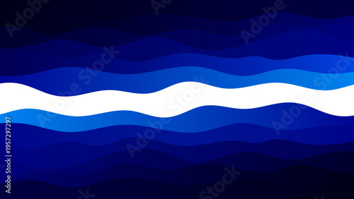 Abstract blue ocean wave background with smooth flowing curves and modern design