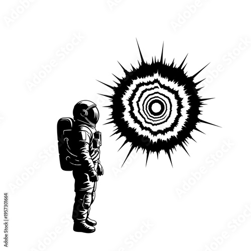 Silhouette of an Astronaut Contemplating a Cosmic Anomaly.