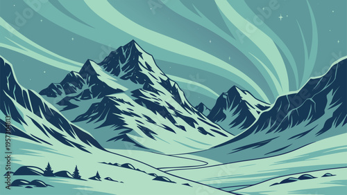 Fantasy Landscape and Mythical Adventure World Illustration