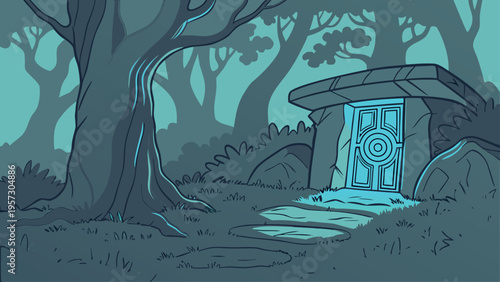 Fantasy Landscape and Mythical Adventure World Illustration