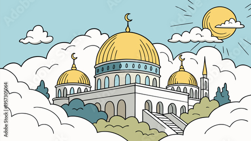 Fantasy Landscape and Mythical Adventure World Illustration