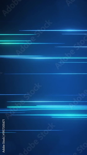 Wallpaper Mural Neon Blue Lines Moving Horizontally on Dark Background for Technology Background Torontodigital.ca