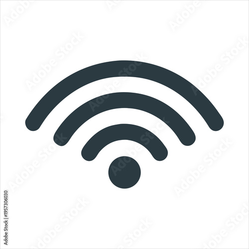 A Wi-Fi symbol on a white background