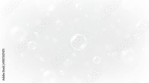 Quadro su tela Floating water droplets move through a clear space in a random pattern during a