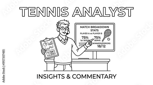 Tennis Analyst Presentation with Statistics and Commentary