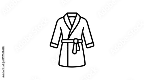 Minimalist Outline of Bathrobe