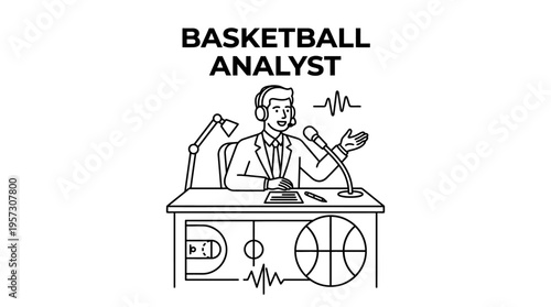 Basketball Analyst Analyzing the Game