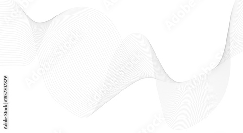 Lines for the Background. Black Stripes on a White Background. Curved Wavy Line, Smooth Stripe.