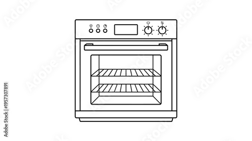 Outline Drawing of a Modern Electric Oven