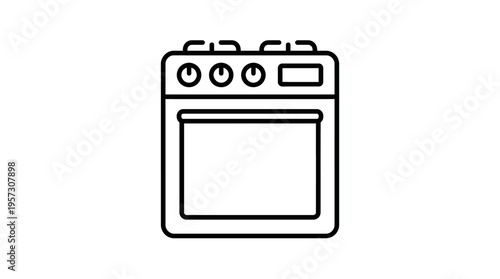 Minimalist Oven Icon in Black and White
