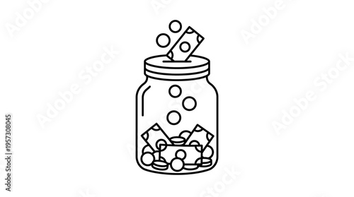 Saving Money in a Glass Jar