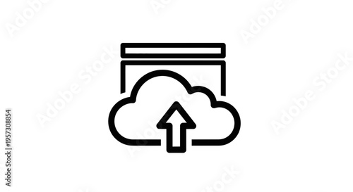 Cloud Upload Icon: Digital Data Transfer and Storage Concept