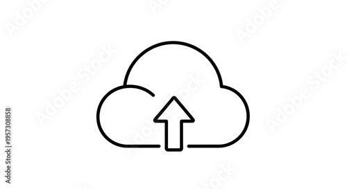 Cloud Upload Icon: Digital Data Transfer and Storage Concept