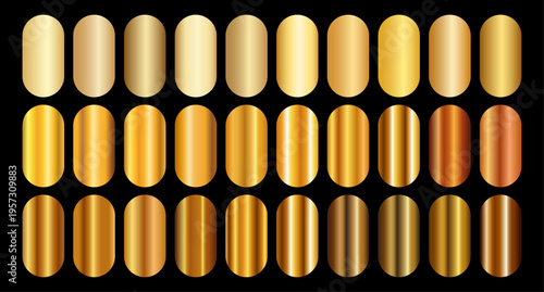 Gold Metal Gradient Collection Gold, Golden and Bronze Swatches