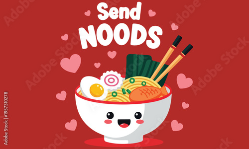 Cute Kawaii Food and Plant Puns: Not a Hugger Cactus, Send Noods Ramen, and Rooting for You Veggies