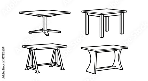 Diverse Collection of Modern and Traditional Furniture Tables, Featuring a Variety of Design Styles for Home, Office, and Commercial Interiors