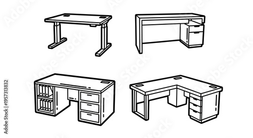 Collection of Diverse Desk Styles From Modern Standing to Traditional L-Shaped
