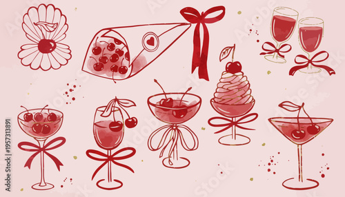 Delicious Cherries in Various Styles A Sweet Celebration of Fruit Delights and Festive Treats