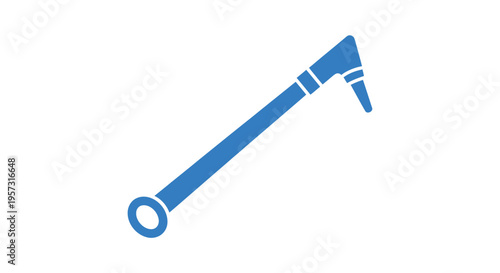 Blue Otoscope Icon Vector Illustration - Medical Diagnostic Tool for Ear Examination