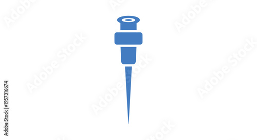 Blue Pipette Tip Icon, Laboratory Equipment, Scientific Research, Medical Analysis