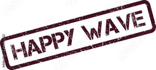 Happy Wave grungy rectangular seal for positive trends and energetic movement