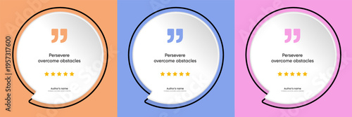 3D bubble testimonial banner, quote, infographic. Social media post template designs for quotes. Empty speech bubbles, quote bubbles and text box. Vector Illustration EPS10.