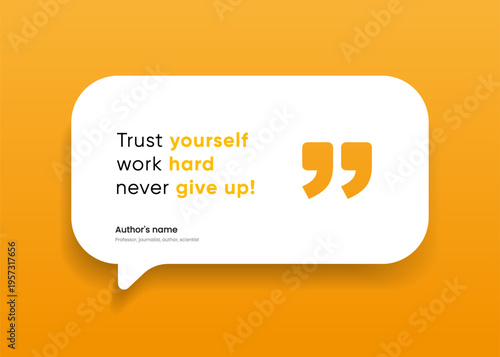 3D bubble testimonial banner, quote, infographic. Social media post template designs for quotes. Empty speech bubbles, quote bubbles and text box. Vector Illustration EPS10.